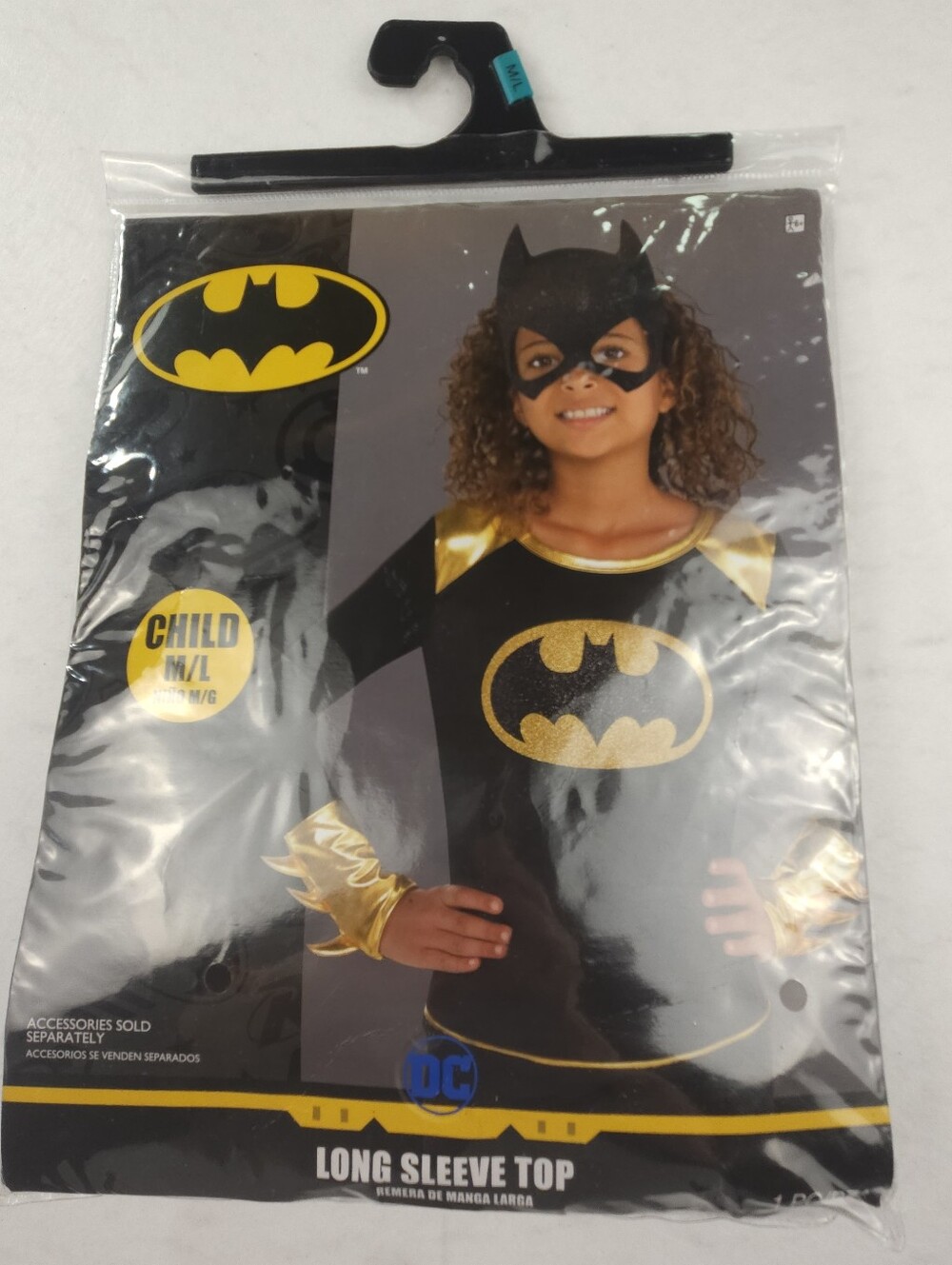 DC Batgirl Long Sleeve Top Child Size M/L Halloween Costume Dress Up Cosplay New